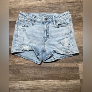American Eagle AE Next Level Stretch
Distressed Denim Shortie Shorts Size 2